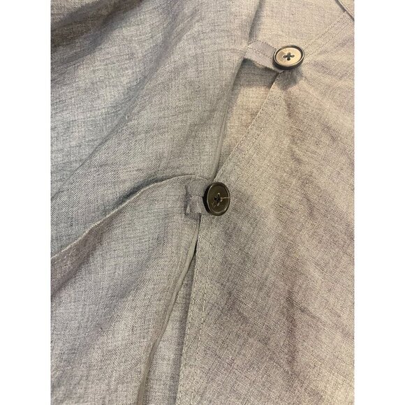 Phillip Lim 3.1 Grey Linen Mini Wrap Dress Size 4 - Picture 5 of 5